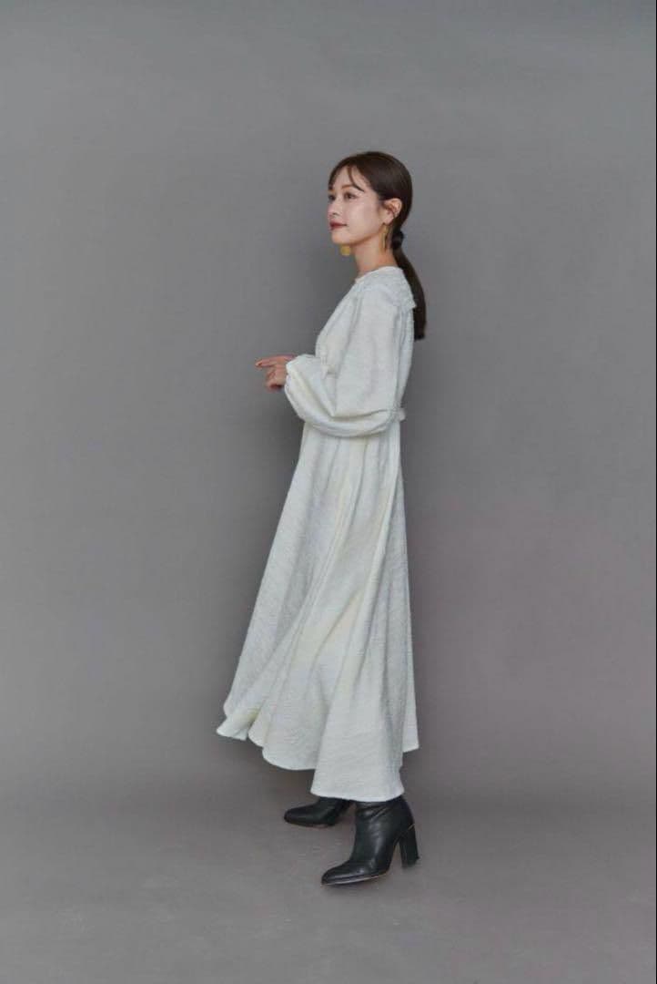 ワンピース l'or Fringe Slub tweed Dress