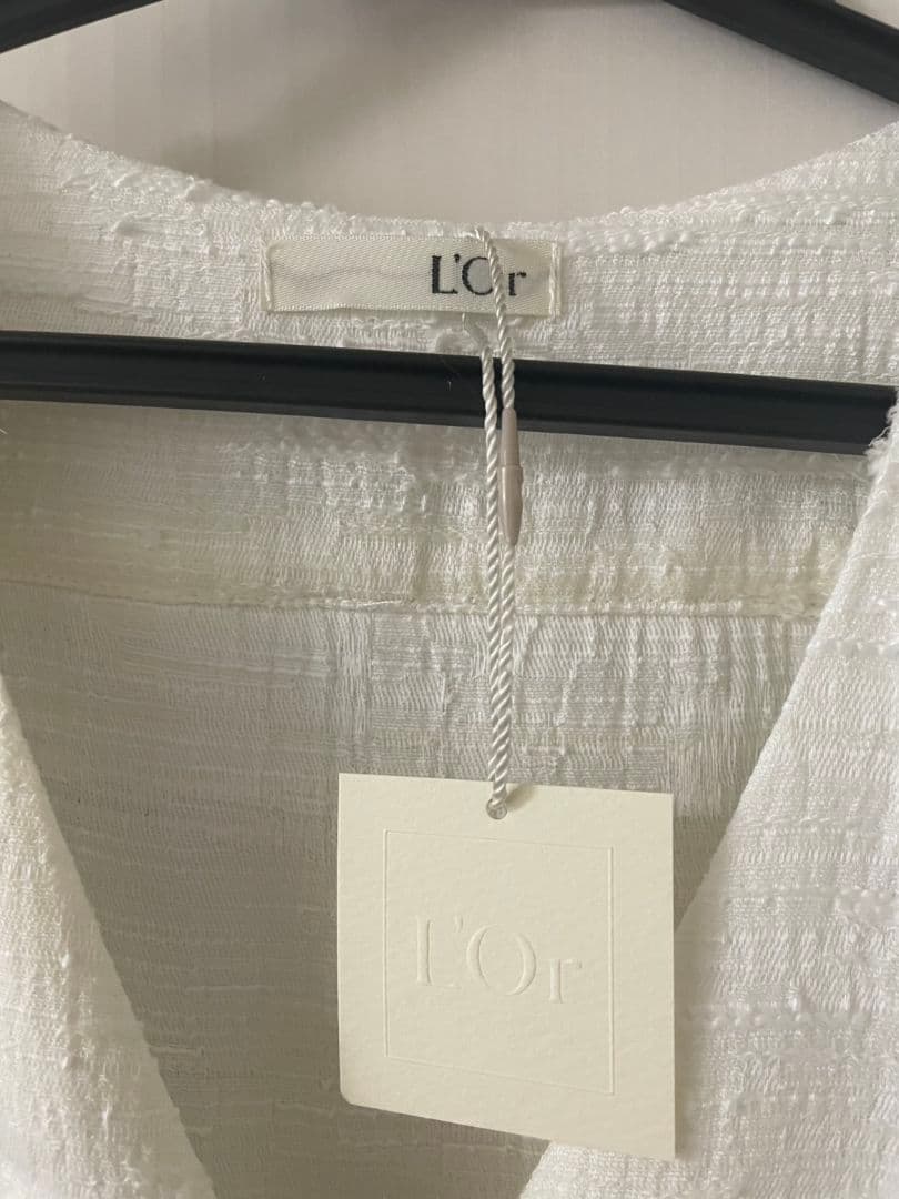 ワンピース l'or Fringe Slub tweed Dress