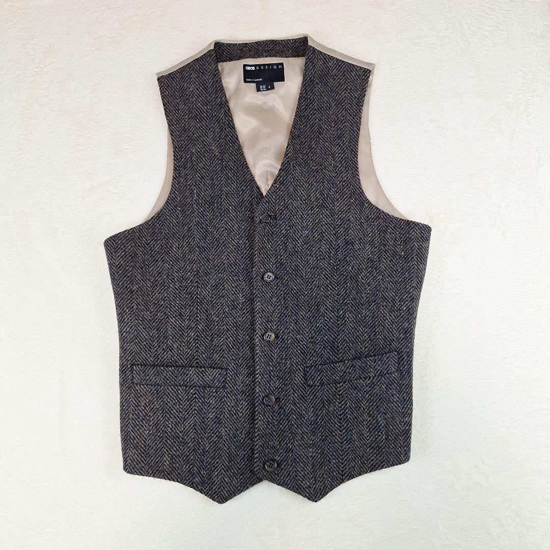 美品✨ハリスツイード　　スーツスリーピース　ヘリンボーン　L