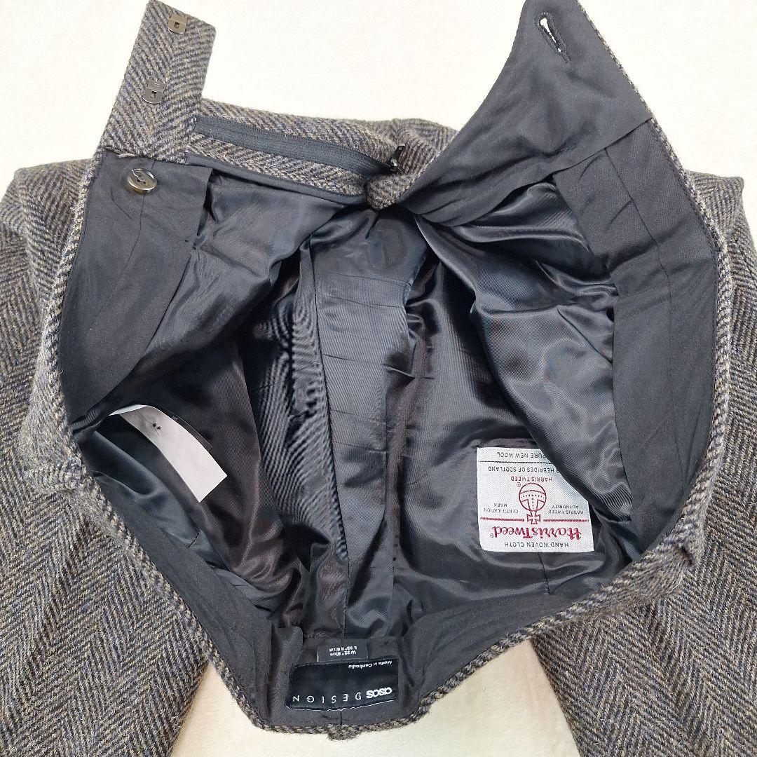 美品✨ハリスツイード　　スーツスリーピース　ヘリンボーン　L