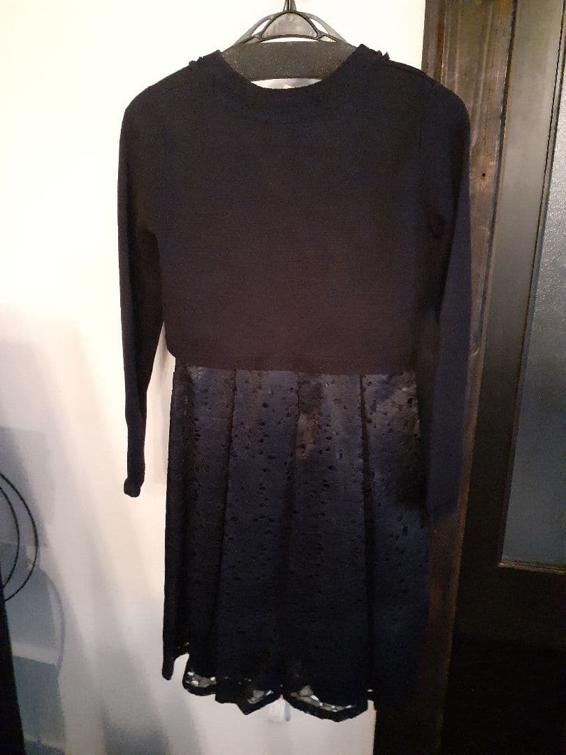 ポンポネット 総レース ワンピース のみ ネイビー 紺 セット フォーマル