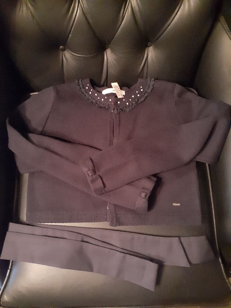 ポンポネット 総レース ワンピース のみ ネイビー 紺 セット フォーマル