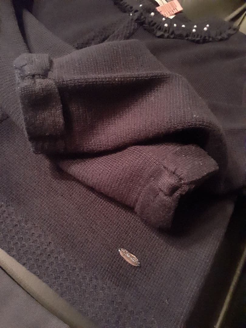 ポンポネット 総レース ワンピース のみ ネイビー 紺 セット フォーマル