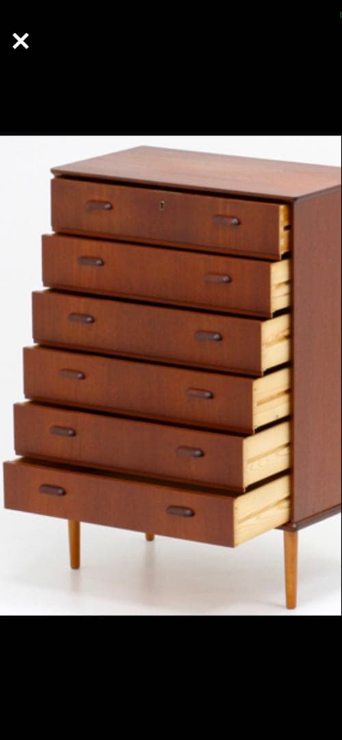 3月中旬まで　北欧ヴィンテージ　デンマーク製　チーク6段チェスト