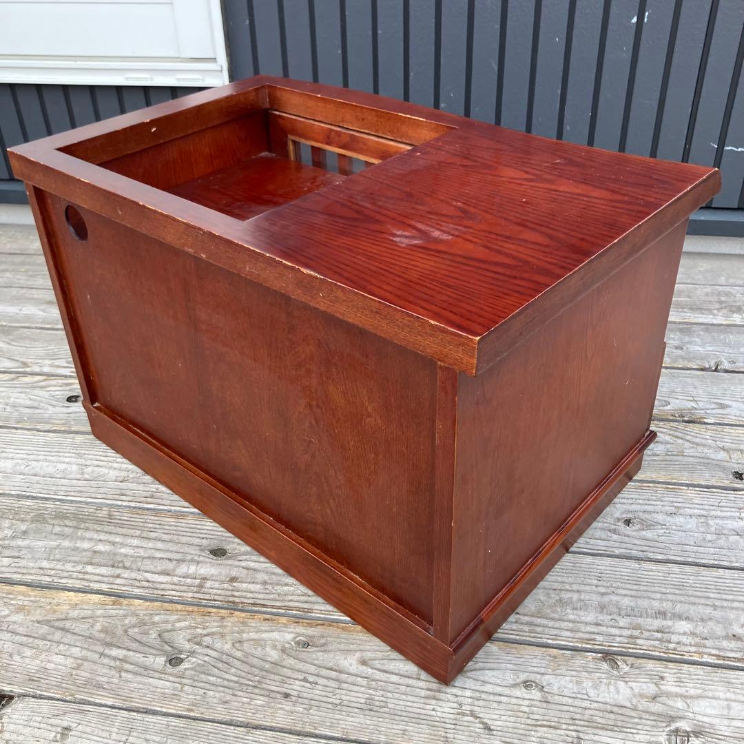 昭和レトロ 木製 格子扉 お座敷ワゴン 引き出し収納 キャスター付きポットワゴン