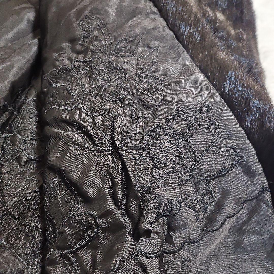 【SAGA MINK】 銀タグ 毛皮 ロングコート シェアードミンク ブラック