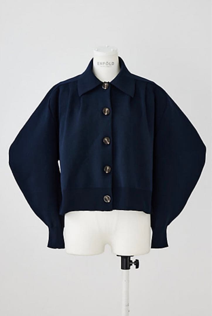 .*■様 ENFOLD タックカーディガン　ニットジャケット　38 ネイビー　2