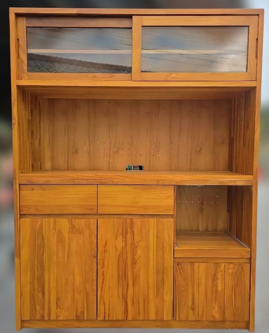 unico 食器棚　チーク　天然木　ミサワ　ユニコ