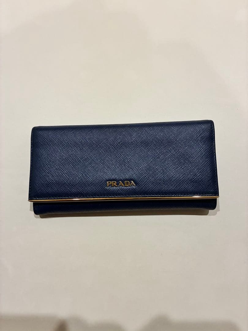【美品】PRADA ネイビー 長財布 箱付き
