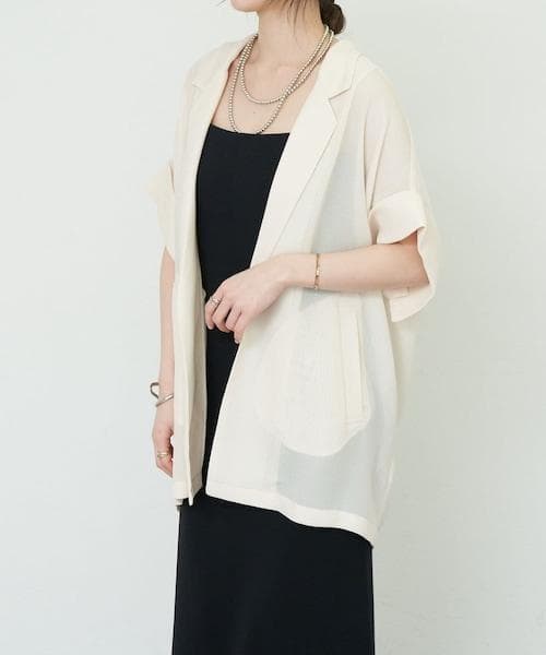 【美品／2025年5月発売】SHENERY フレンチスリーブメッシュジャケット