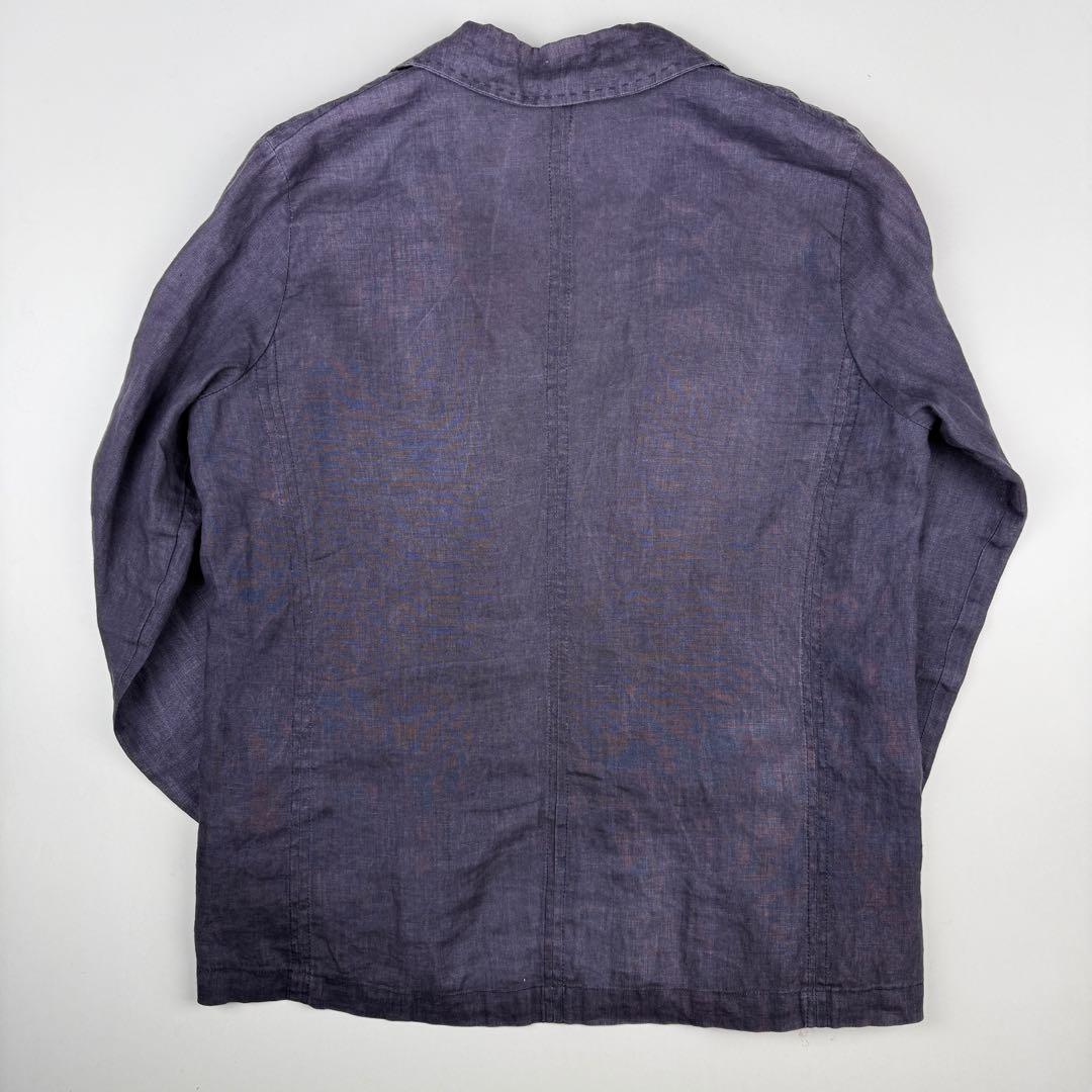 デニスコロン テーラードジャケット シングル リネン XS M相当 ネイビー