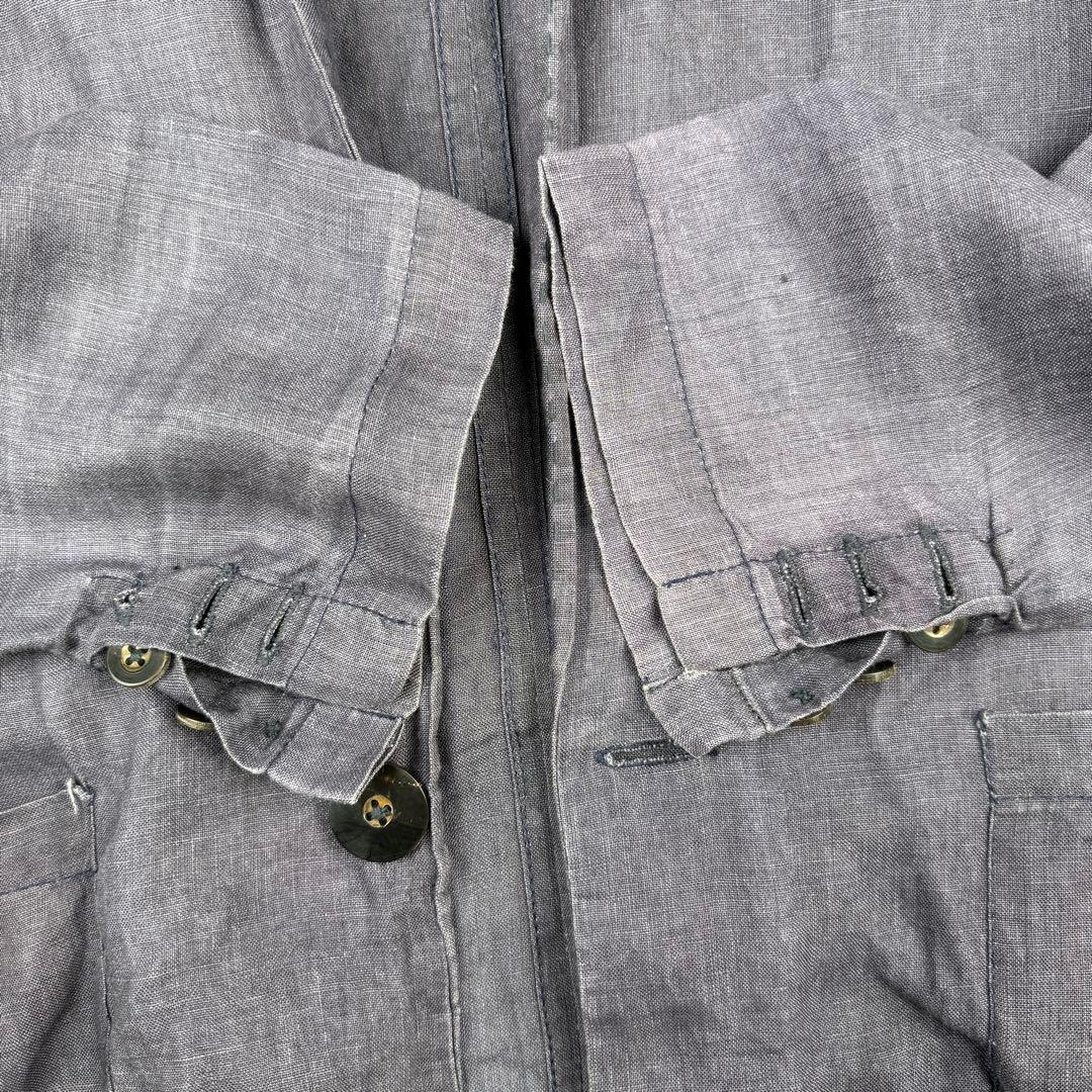 デニスコロン テーラードジャケット シングル リネン XS M相当 ネイビー