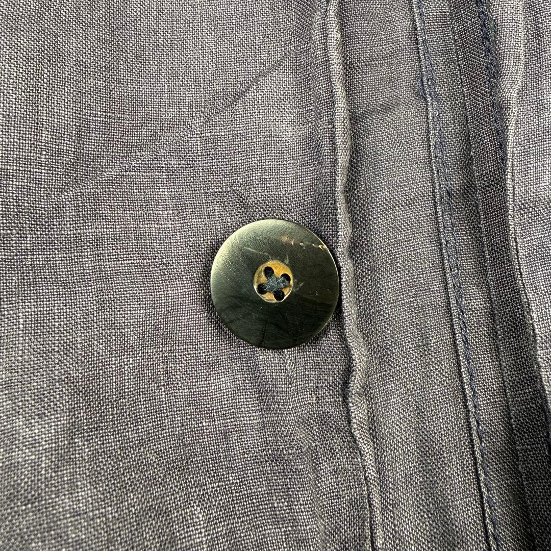 デニスコロン テーラードジャケット シングル リネン XS M相当 ネイビー