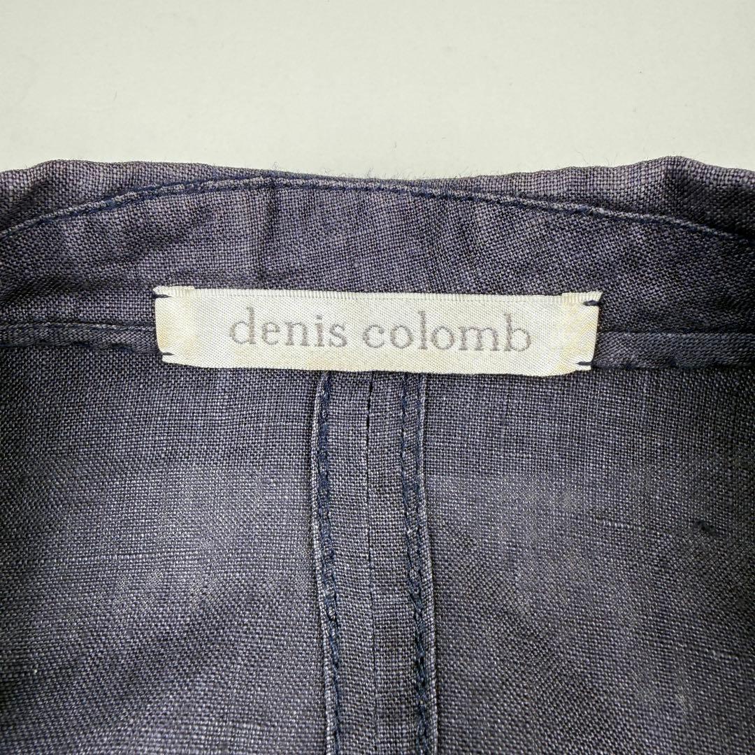 デニスコロン テーラードジャケット シングル リネン XS M相当 ネイビー