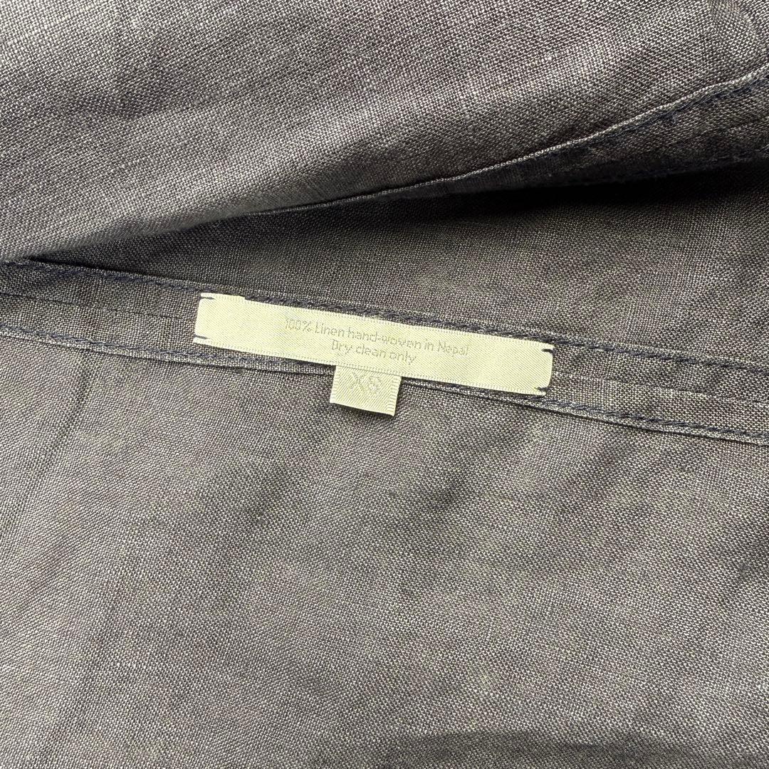 デニスコロン テーラードジャケット シングル リネン XS M相当 ネイビー