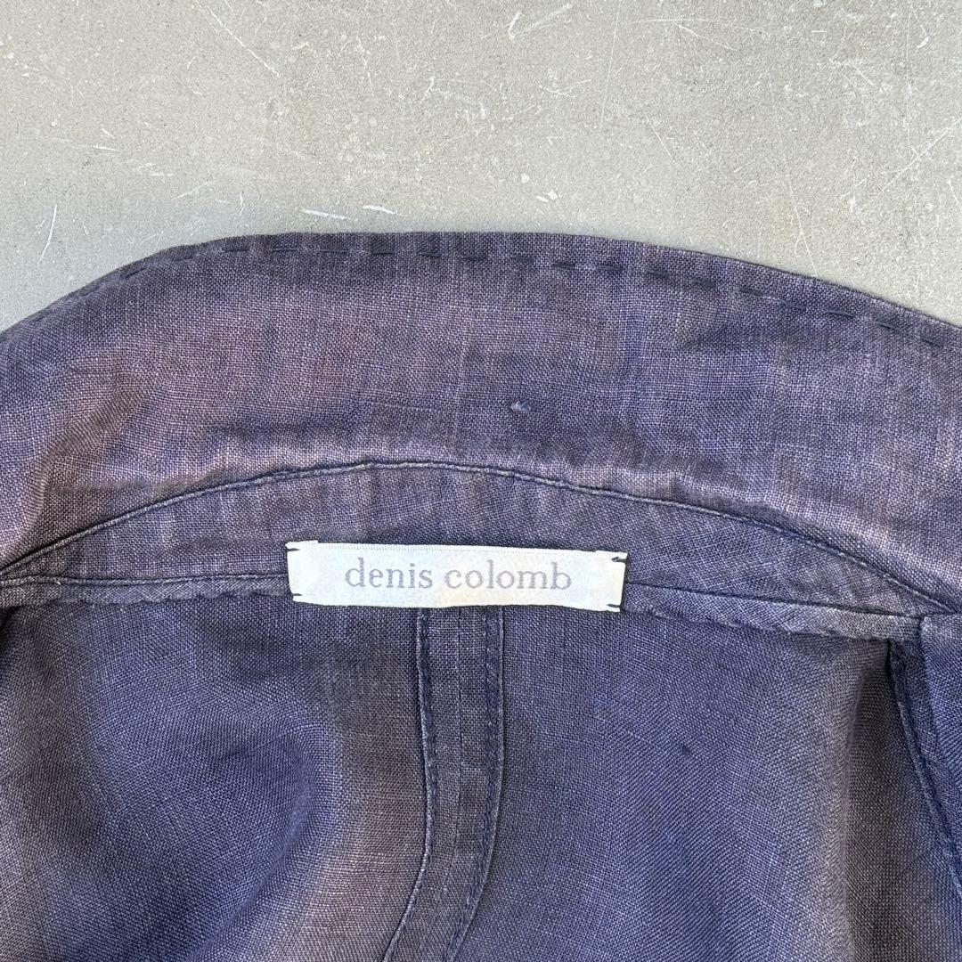 デニスコロン テーラードジャケット シングル リネン XS M相当 ネイビー
