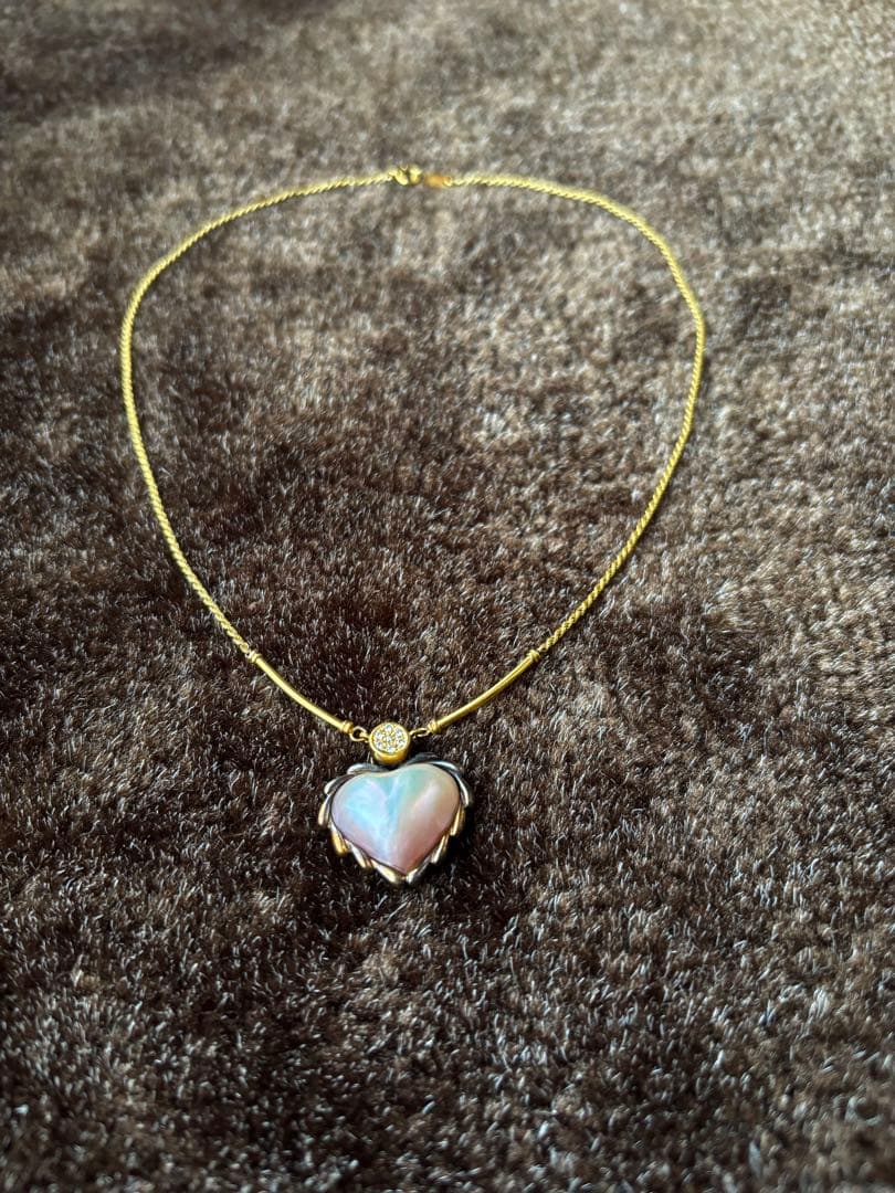 ハート型パールネックレス