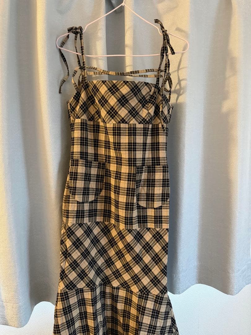 ワンピース andmary Cecily check long dress