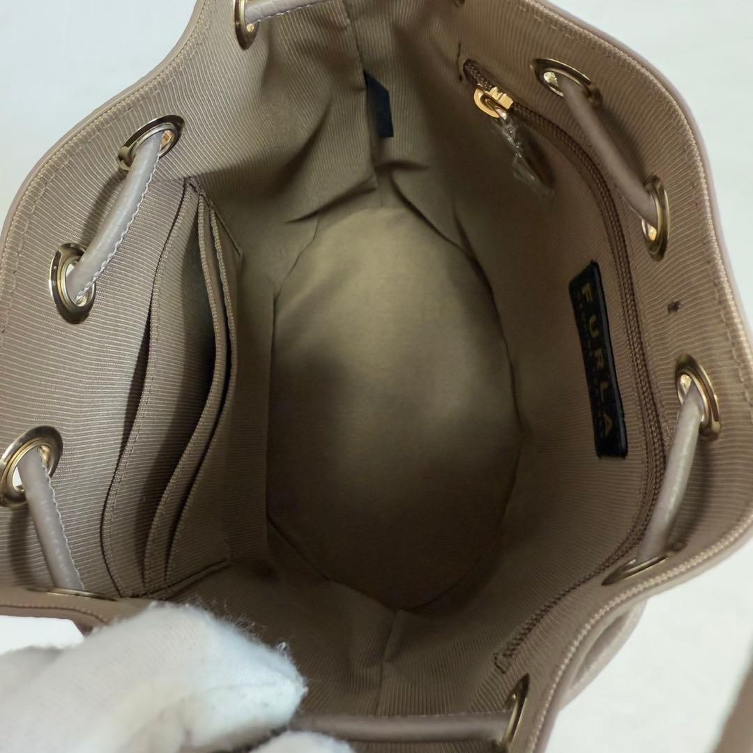 【新品同様/保存袋付】フルラ クリオ 巾着 2way ショルダーバッグ レザー