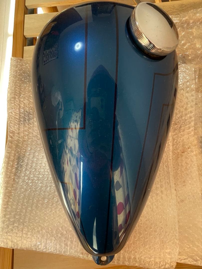 エッグタンク ピーナッツタンク　チョッパータンク クロームキャップ付き