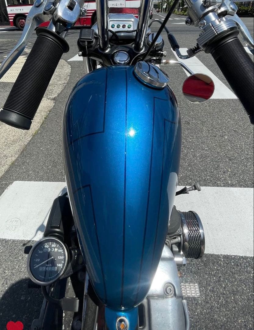 エッグタンク ピーナッツタンク　チョッパータンク クロームキャップ付き