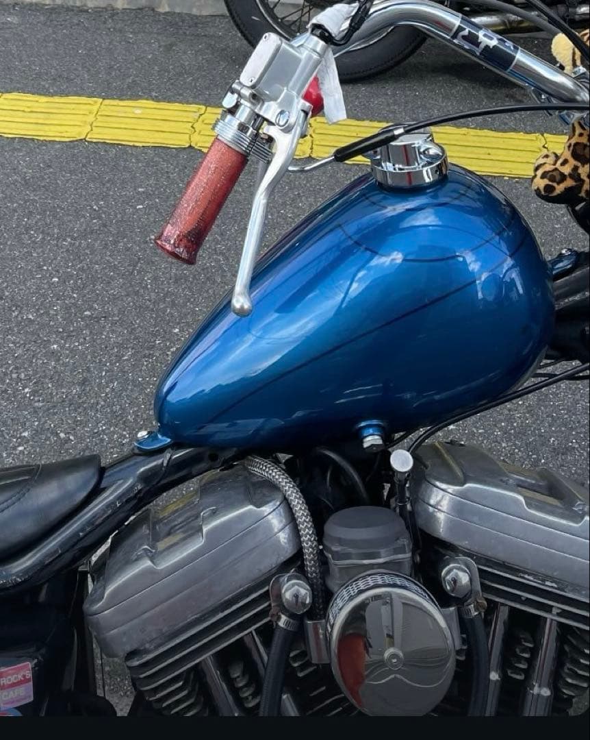 エッグタンク ピーナッツタンク　チョッパータンク クロームキャップ付き