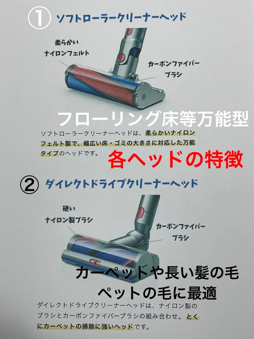 ダイソン③SV14V11純正スタンド ２ヘッドから選択 長さ違う２本のパイプ装備