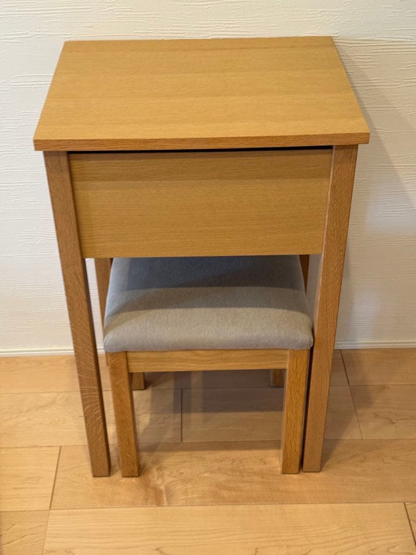 無印良品　ドレッサー　椅子付き　(オーク材)