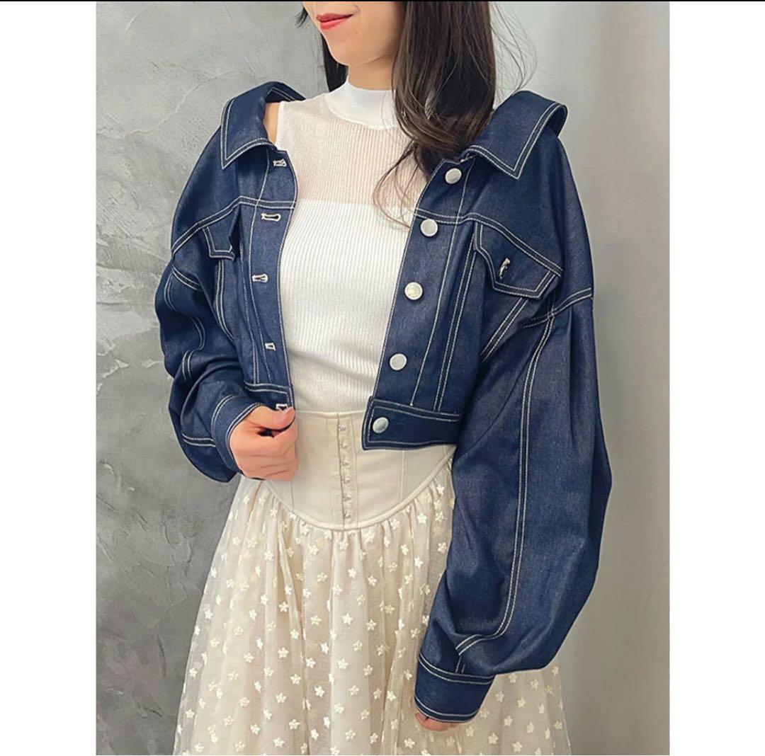 eimy istoire デニムライクバックシャンジャケット （INDIGO）