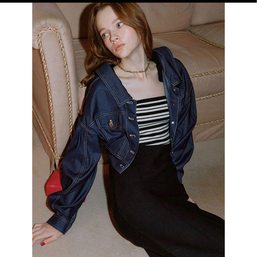 eimy istoire デニムライクバックシャンジャケット （INDIGO）