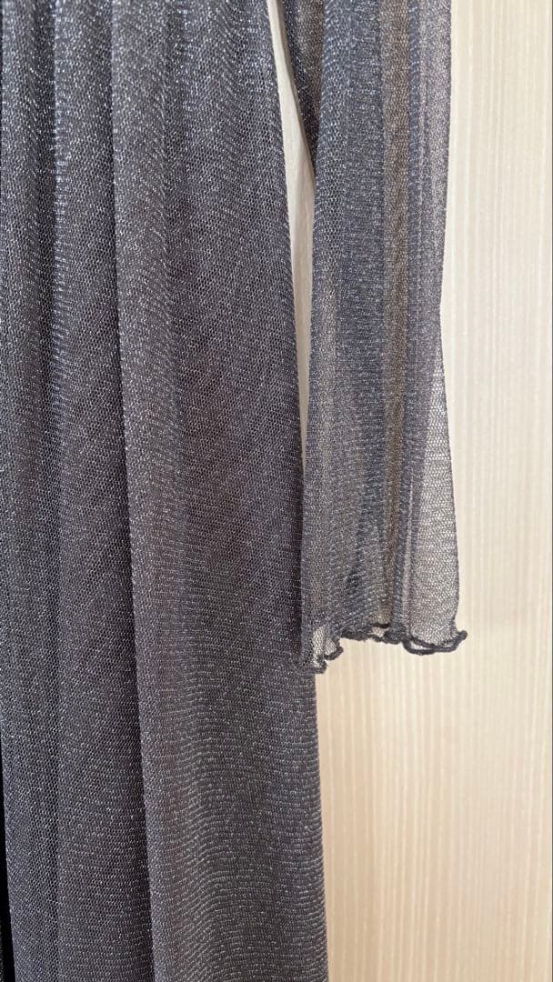 【Dorry Doll】ラメチュールメロウワンピース　ドレス　チャコール