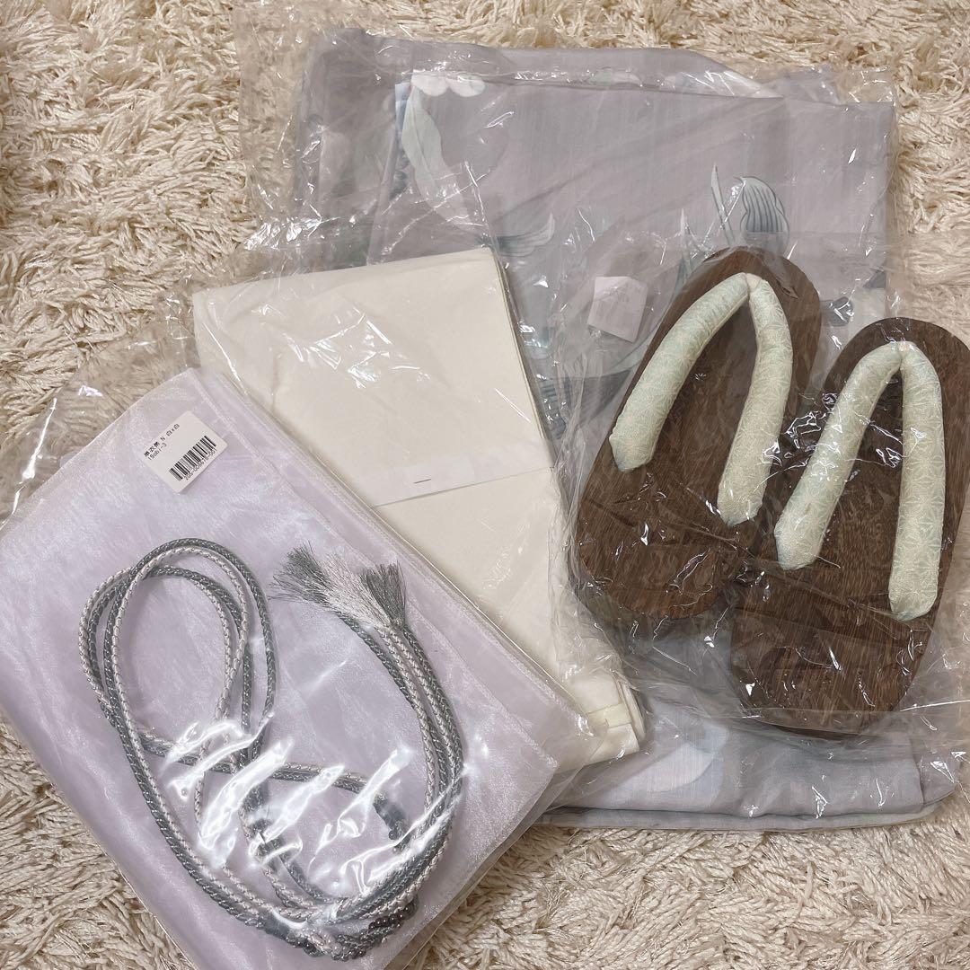 sugarnine JEWELS グレー地×可憐に咲き誇る百合浴衣 ５点セット