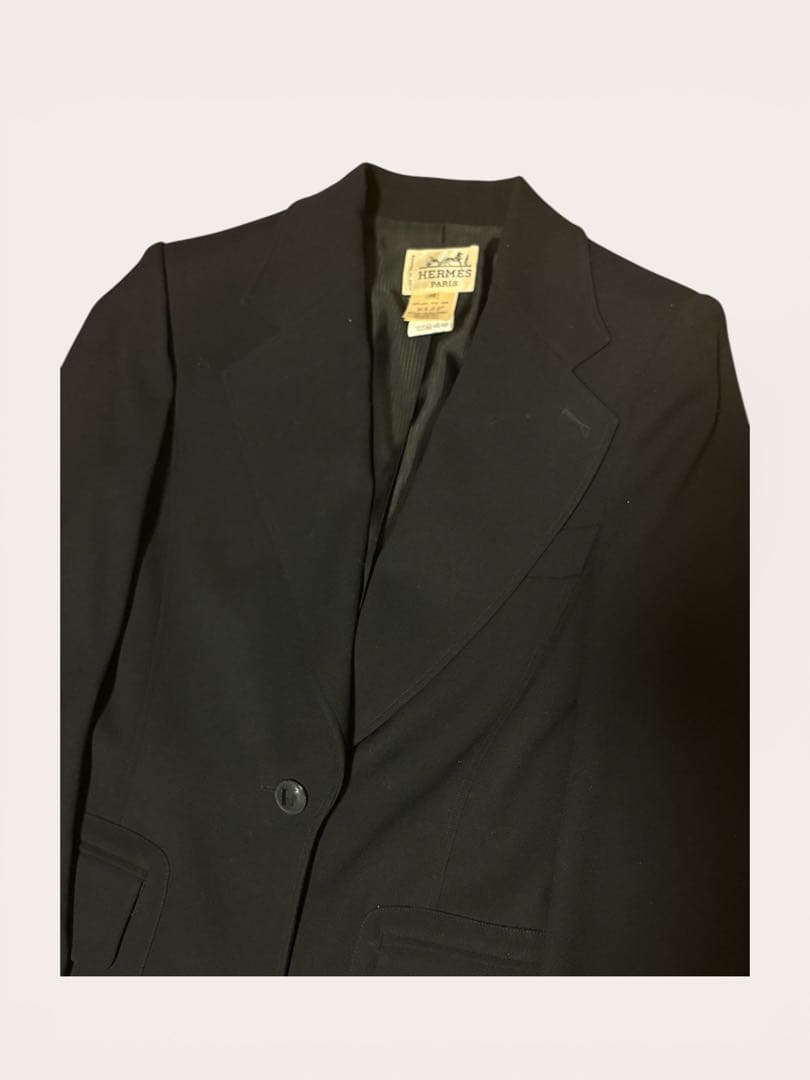 日本正規　HERMES 黒 テーラードジャケット 40 エルメス