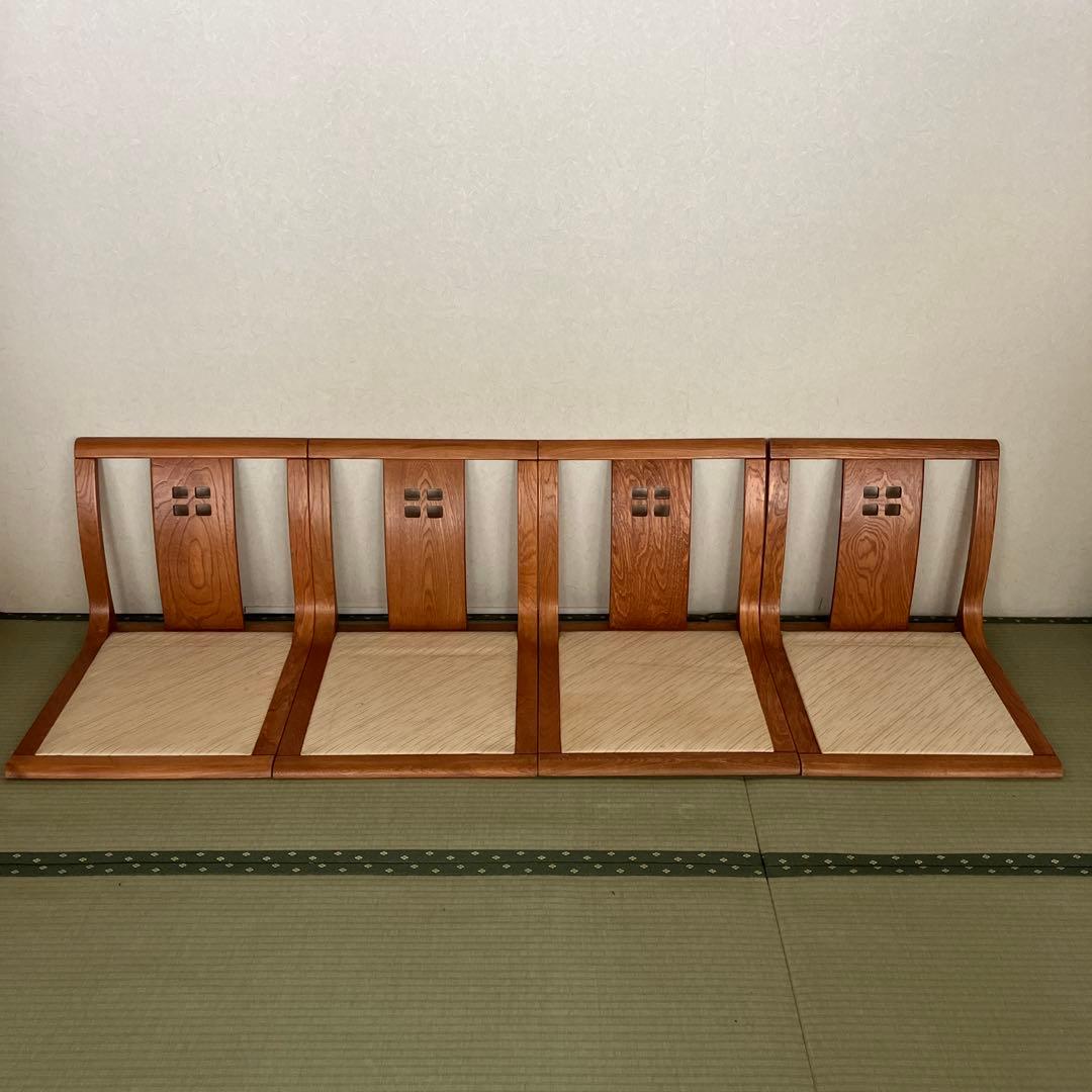 【送料込】光製作所 木製　高級座椅子　4脚セット　和室　昭和レトロ　③