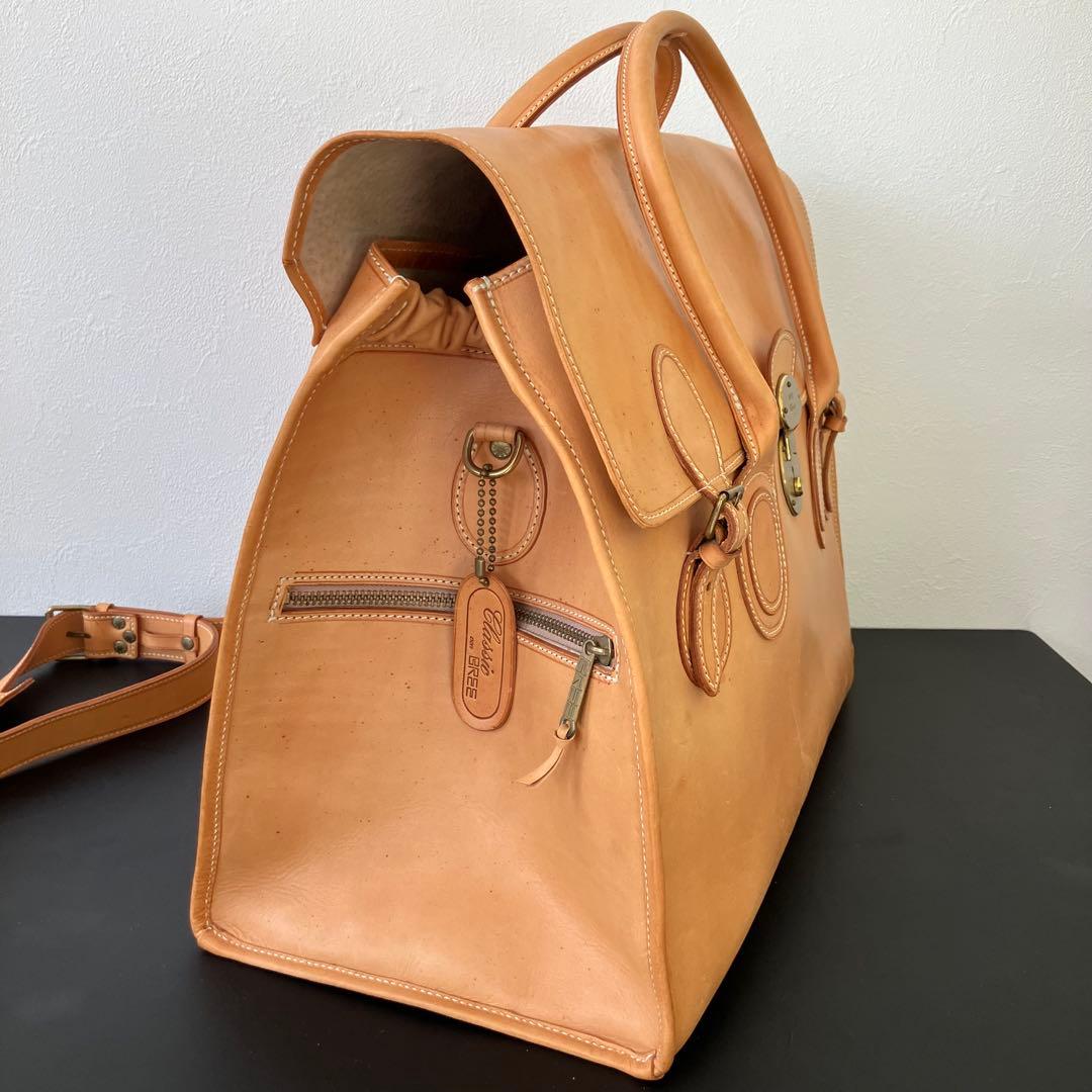 BREE classic ヌメ革 2WAY ボストンバッグ/鍵付き/48cm