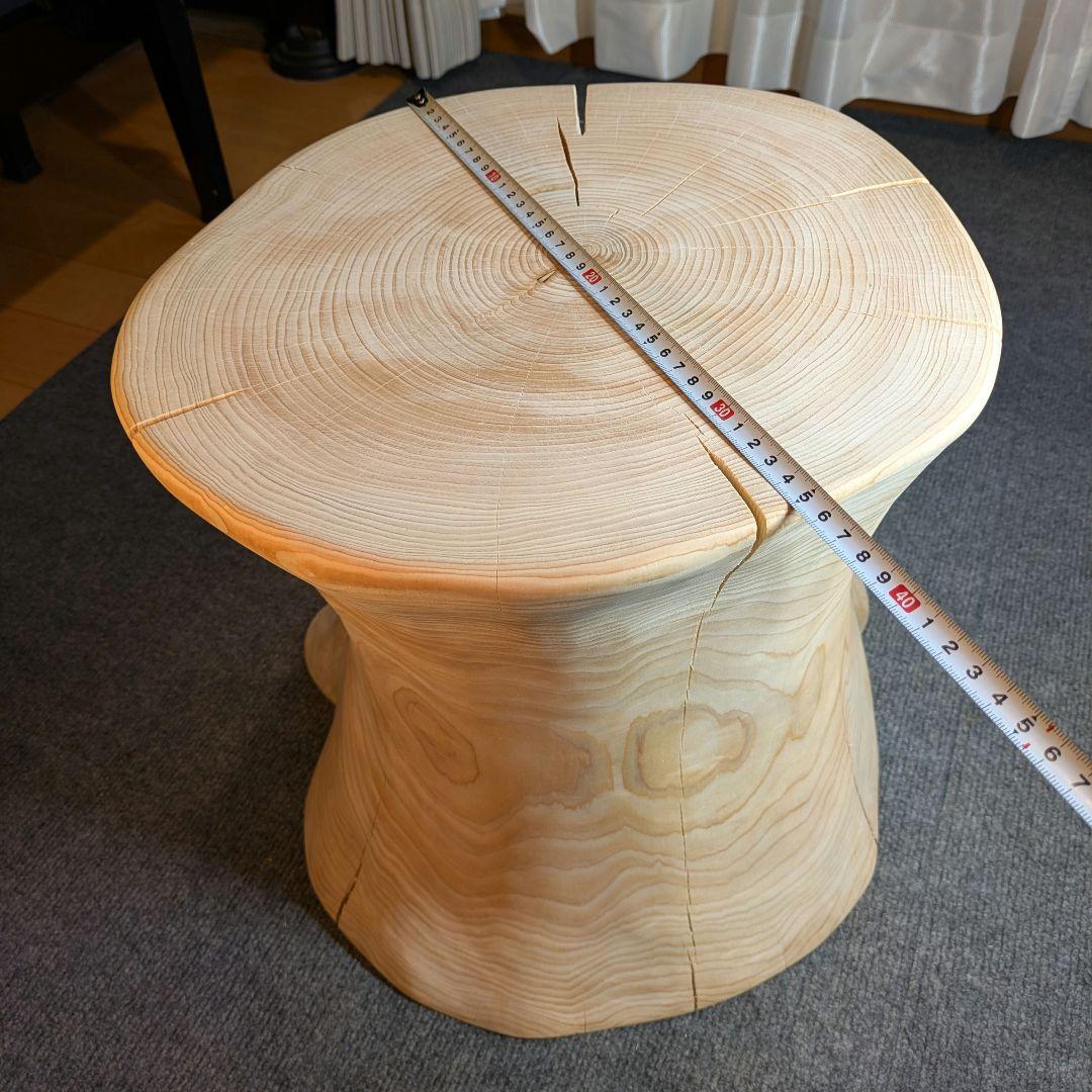 3104　檜　大型　切り株　丸太　テーブル　 スツール　高さ約42.5cm