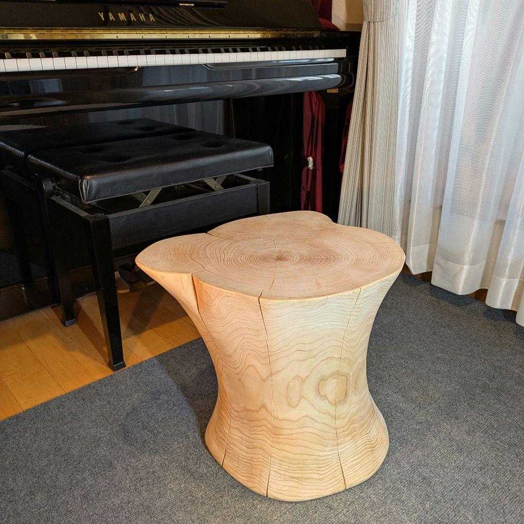 3104　檜　大型　切り株　丸太　テーブル　 スツール　高さ約42.5cm