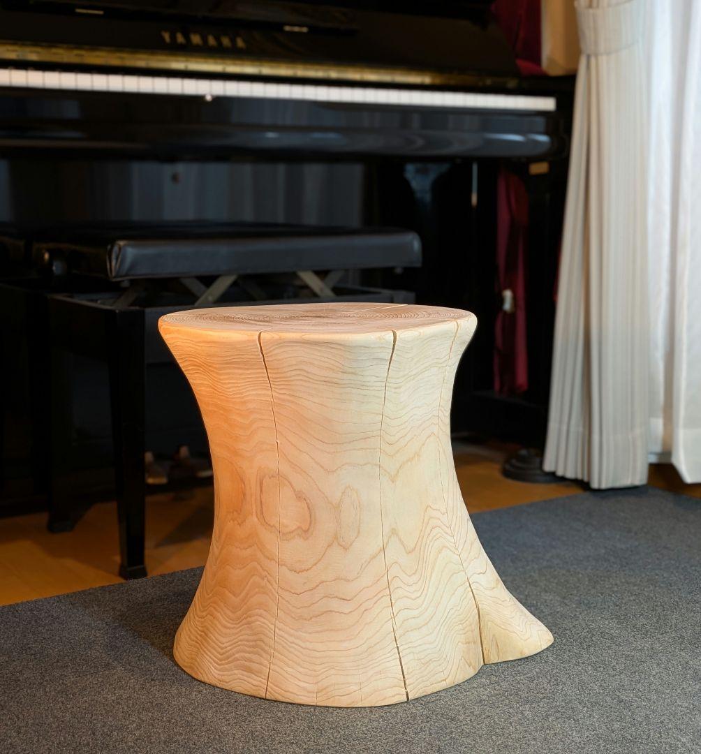 3104　檜　大型　切り株　丸太　テーブル　 スツール　高さ約42.5cm
