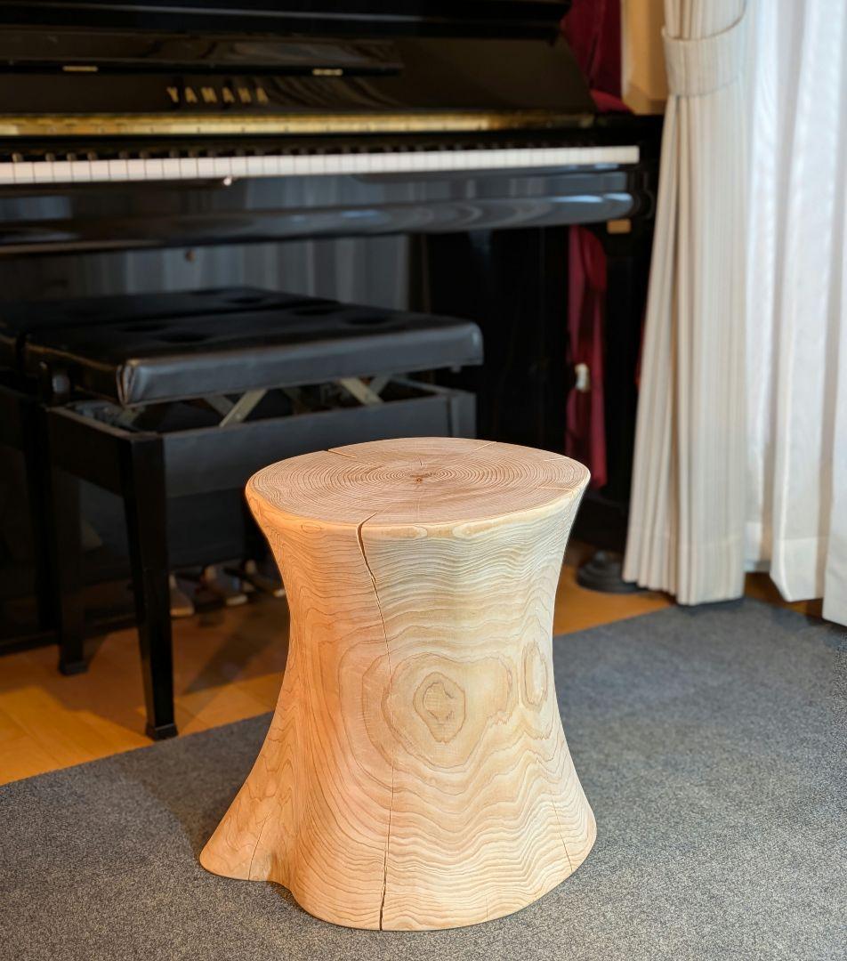 3104　檜　大型　切り株　丸太　テーブル　 スツール　高さ約42.5cm