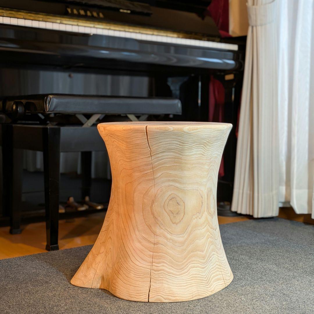3104　檜　大型　切り株　丸太　テーブル　 スツール　高さ約42.5cm