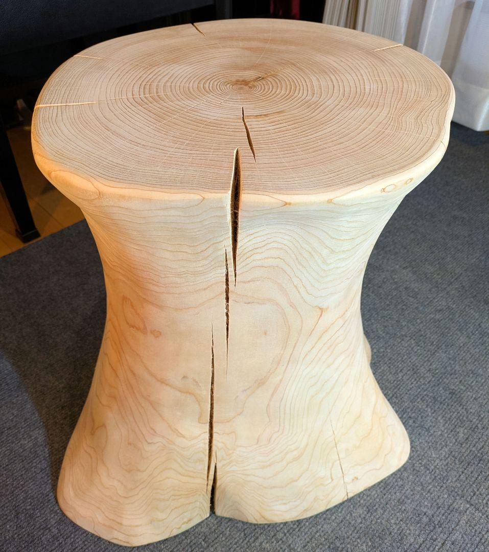 3104　檜　大型　切り株　丸太　テーブル　 スツール　高さ約42.5cm