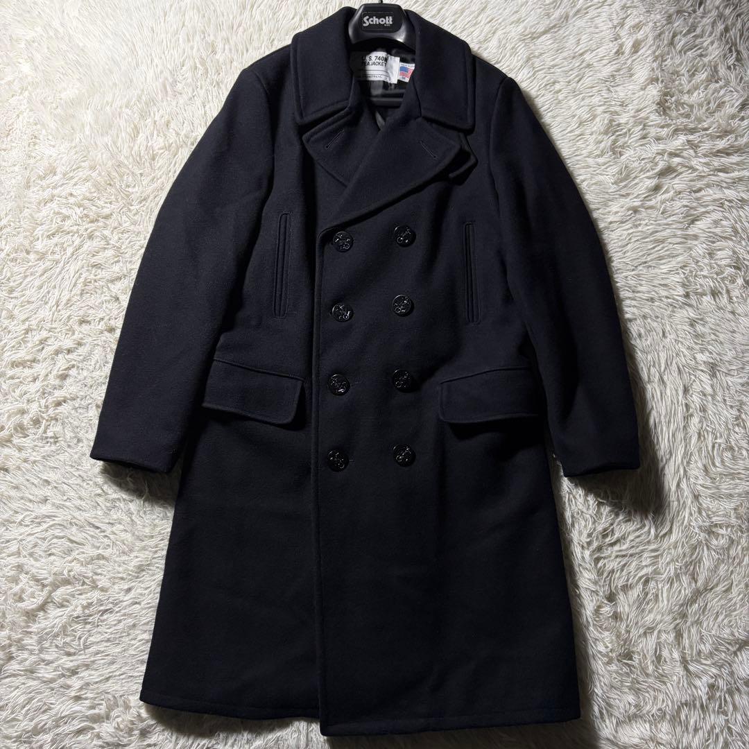 美品■Schott 714US LONG MELTON PEA COAT