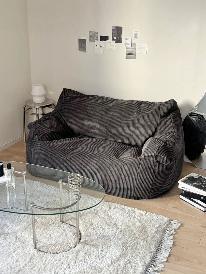 LOOSY 2人掛けビーズソファ Charcoal