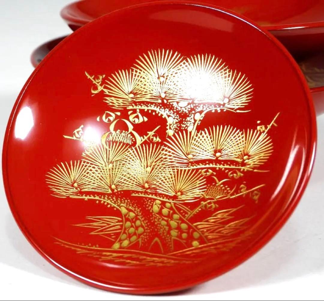 【専用】輪島塗　屠蘇器　本漆　沈金　松鶴亀紋 盃　銚子　盆　木製 ２点セット