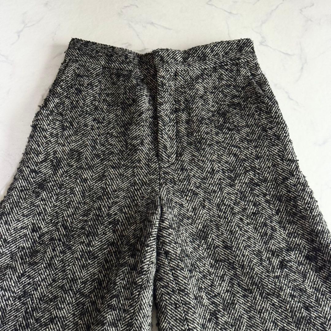 ワイズ 超ワイドパンツ ヘリンボーン ツイード シルク混 ウール ヨウジヤマモト