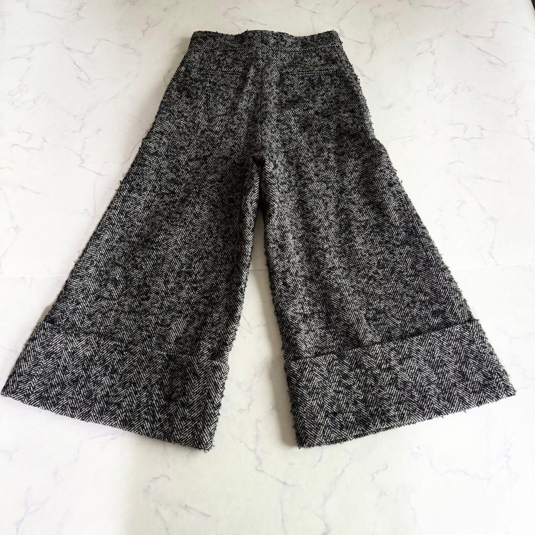 ワイズ 超ワイドパンツ ヘリンボーン ツイード シルク混 ウール ヨウジヤマモト