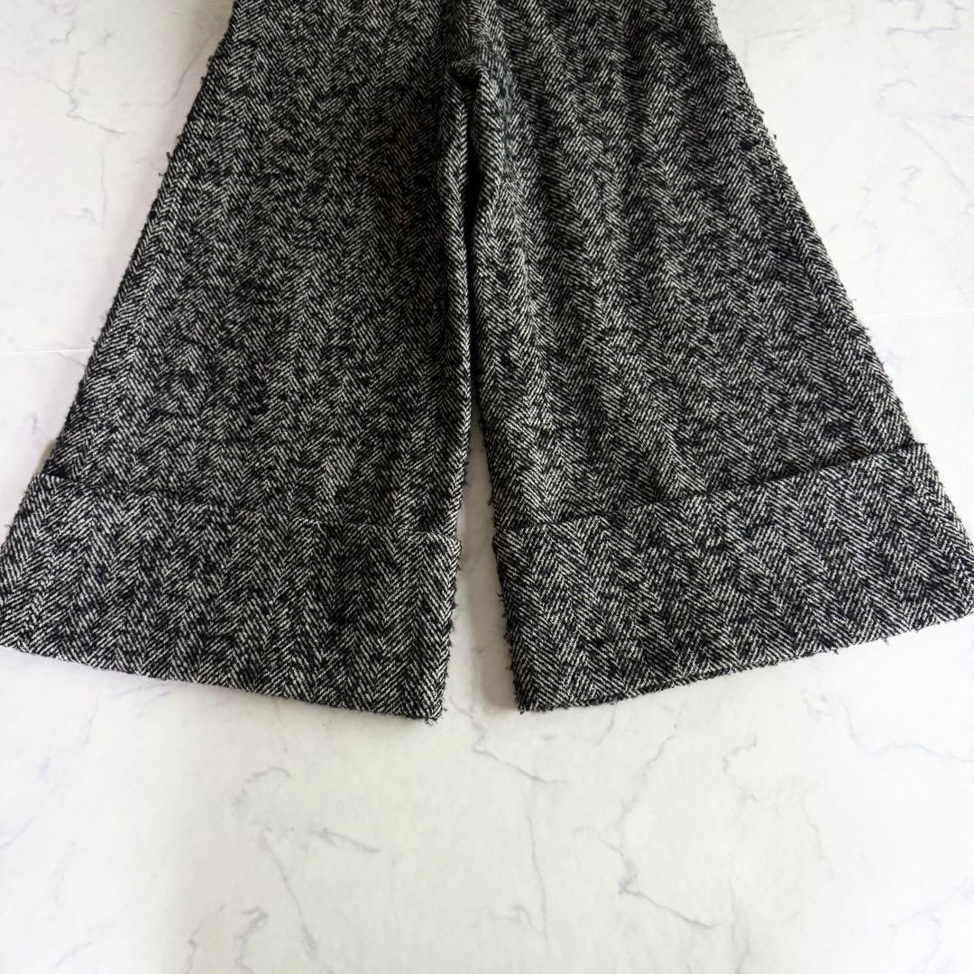 ワイズ 超ワイドパンツ ヘリンボーン ツイード シルク混 ウール ヨウジヤマモト