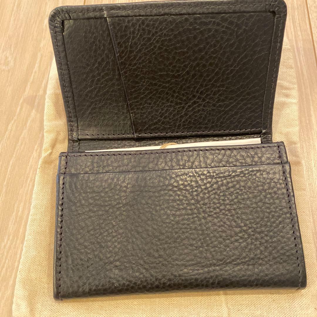 【新品・未使用品】genten 名刺ケース　カードケース　牛皮　ネイビー