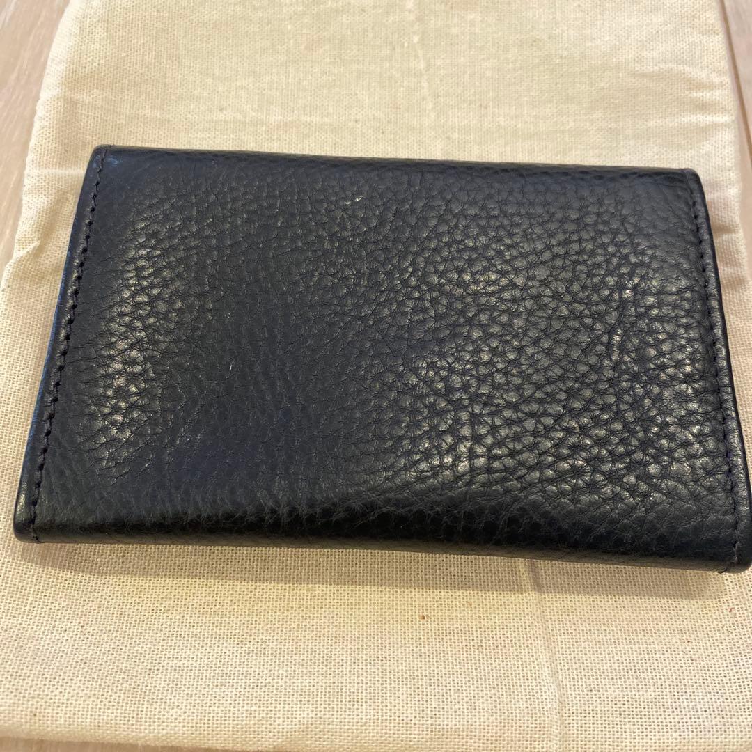 【新品・未使用品】genten 名刺ケース　カードケース　牛皮　ネイビー