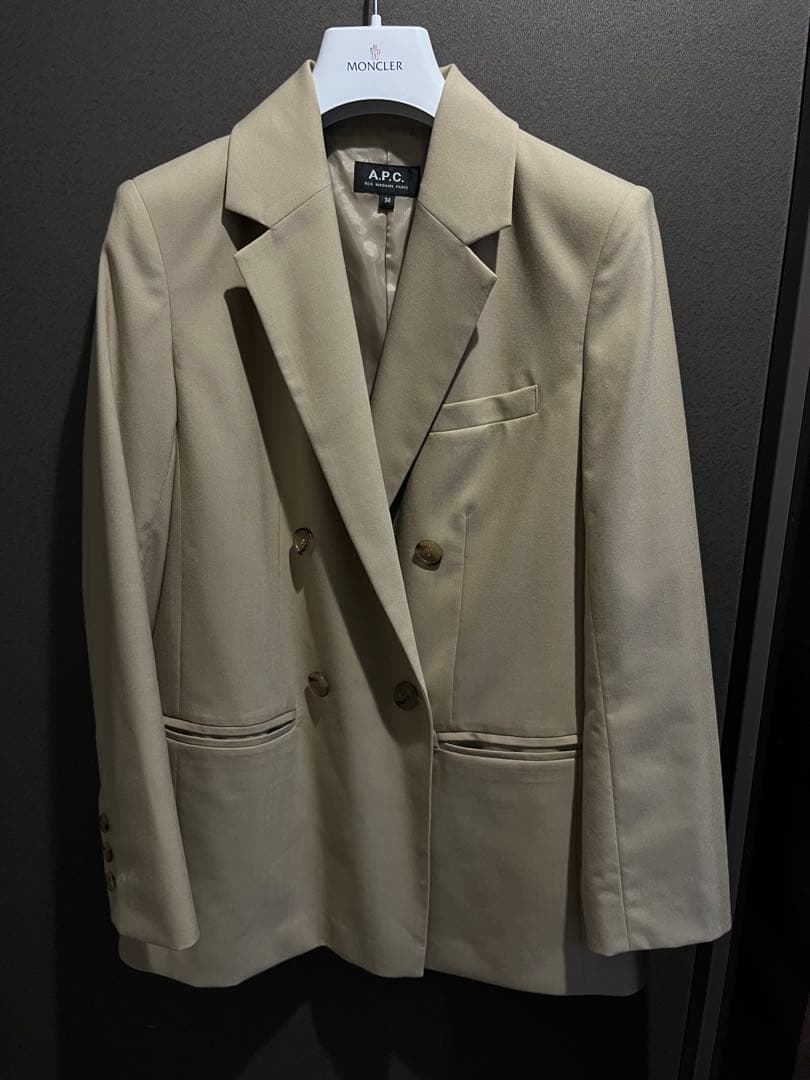 A.P.C. ベージュ ダブルブレスト ジャケット 34